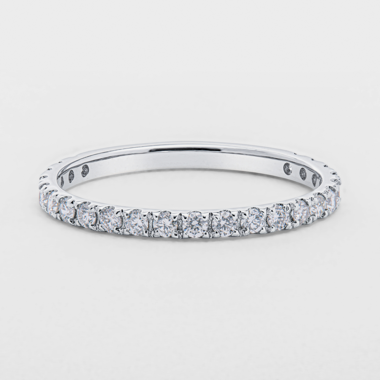 14K White Gold French Set Lab-Diamond Band Questions & Answers